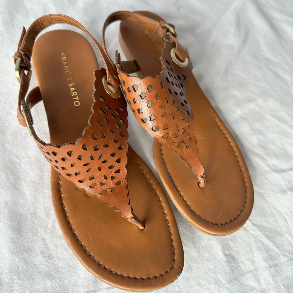 Franco sarto brown leather sandals - Picture 1 of 5